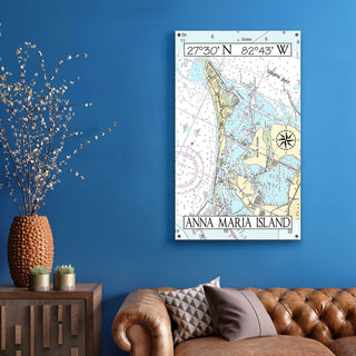 Anna Maria Island, FL, Area Chart - Wood & Metal Wall Art Wood & Metal Wall Art Joanne Murphy