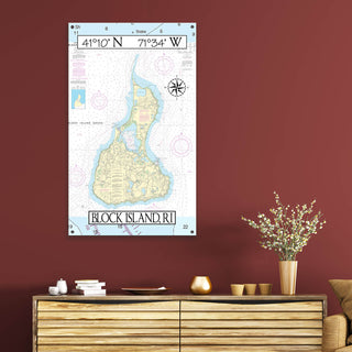 Block Island, RI, Area Chart - Wood & Metal Wall Art Wood & Metal Wall Art Joanne Murphy