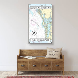 Fort Myers, FL, Area Chart - Wood & Metal Wall Art Wood & Metal Wall Art Joanne Murphy