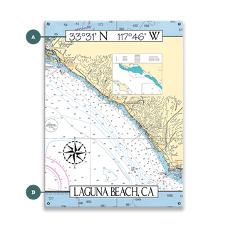 Laguna Beach, CA Area Chart - Wood & Metal Wall Art Wood & Metal Wall Art Joanne Murphy Metal 9" x 12"