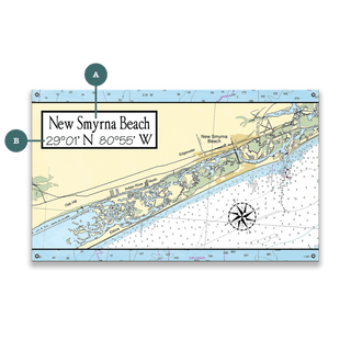 New Smyrna Beach Area Chart - Wood & Metal Wall Art Wood & Metal Wall Art Joanne Murphy Metal 14" x 8"