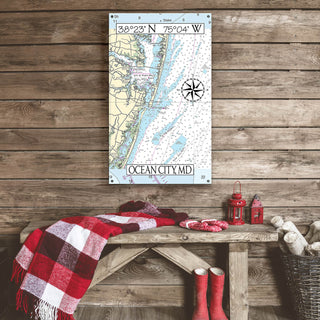 Ocean City, MD, Area Chart - Wood & Metal Wall Art Wood & Metal Wall Art Joanne Murphy