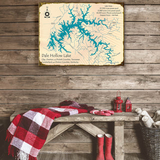 Dale Hollow Lake, Tennessee - Wood & Metal Wall Art Wood & Metal Wall Art Lake Art