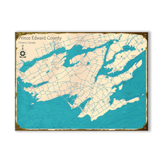 Prince Edward County Ontario Canada - Wood & Metal Wall Art Wood & Metal Wall Art Lake Art Metal 9" x 12"
