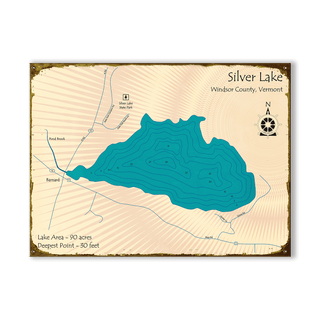 Silver Lake, Vermont - Wood & Metal Wall Art Wood & Metal Wall Art Lake Art Metal 23" x 17"