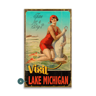 Time for a Dip - Wood & Metal Wall Art Wood & Metal Wall Art Meissenburg Designs Metal 8" x 14"