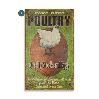 Quality Poultry Stock and Eggs - Wood & Metal Wall Art Wood & Metal Wall Art Meissenburg Designs Metal 8" x 14"