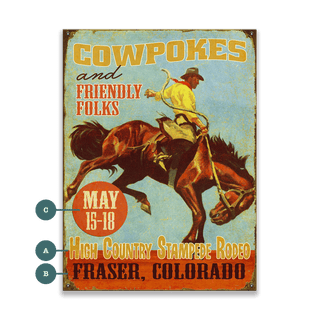 Cowpokes and Friendly Folks - Wood & Metal Wall Art Wood & Metal Wall Art Meissenburg Designs Metal 9" x 12"