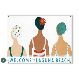 3 Swim Cap Ladies - Wood & Metal Wall Art Wood & Metal Wall Art Meissenburg Designs Metal 12" x 9"