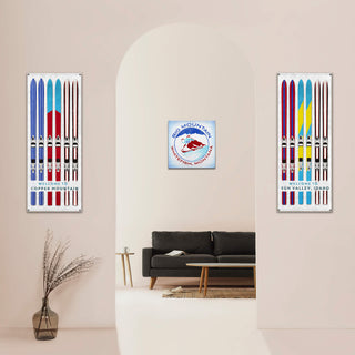Ski Lineup: Ready for Adventure - Wood & Metal Wall Art Wood & Metal Wall Art Meissenburg Designs