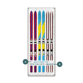 Ski Lineup: Ready for Adventure - Wood & Metal Wall Art Wood & Metal Wall Art Meissenburg Designs Metal 7" x 16"