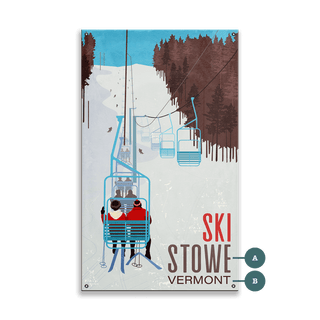 Mountain Chair Lift - Wood & Metal Wall Art Wood & Metal Wall Art Meissenburg Designs Metal 8" x 14"