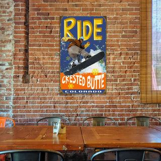 Ride Snowboard - Wood & Metal Wall Art Wood & Metal Wall Art Meissenburg Designs