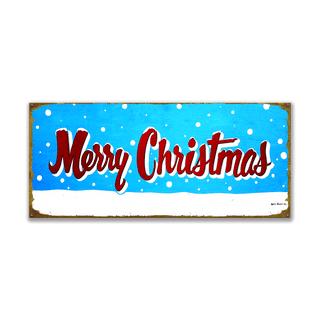 Merry Snowy Christmas: Generic - Wood & Metal Wall Art Wood & Metal Wall Art Marty Mummert Studio Metal 16" x 7"