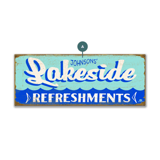 Lakeside Refreshments - Wood & Metal Wall Art Wood & Metal Wall Art Marty Mummert Studio Metal 7" x 16"