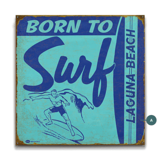 Born To Surf - Wood & Metal Wall Art Wood & Metal Wall Art Marty Mummert Studio Metal 10.5" x 10.5"