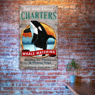 Whale Watching Charters - Wood & Metal Wall Art Wood & Metal Wall Art Out West Design