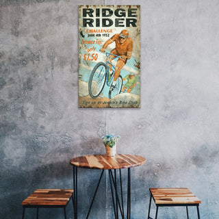 Ridge Rider Bike Challenge - Wood & Metal Wall Art Wood & Metal Wall Art Out West Design