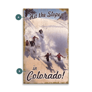 Hit the Slopes - Wood & Metal Wall Art Wood & Metal Wall Art Out West Design Metal 8" x 14"