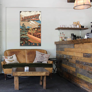 Leavenworth, Washington: Distressed Finish - Wood & Metal Wall Art Wood & Metal Wall Art Out West Design