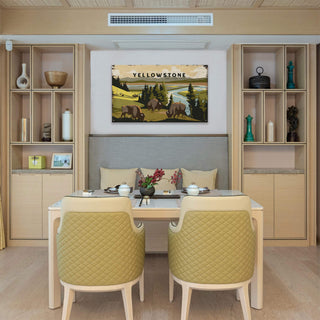 [DN] SIGN BISON MEADOW DISTRESSED WOOD 8X14 Wood & Metal Wall Art Out West Design