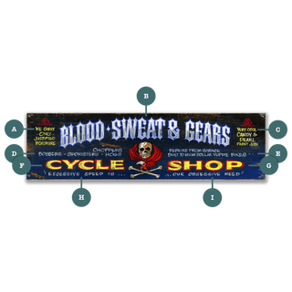 Blood Sweat & Gears - Wood & Metal Wall Art Wood & Metal Wall Art Out West Design Metal 36" x 10.5"