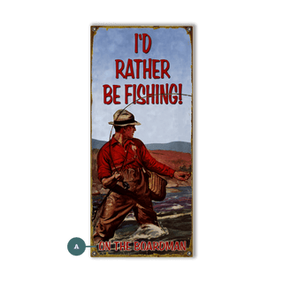 I'd Rather Be Fishing - Wood & Metal Wall Art Wood & Metal Wall Art Meissenburg Designs Metal 10.5" x 24"
