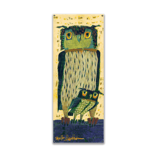 Peek-a-Boo Owls - Wood & Metal Wall Art Wood & Metal Wall Art Shelle Lindholm Metal 7" x 16"
