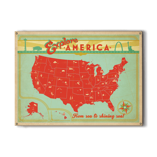 Explore America - Wood & Metal Wall Art Wood & Metal Wall Art Anderson Design Group Metal 12" x 9"