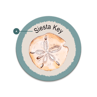 Seafoam Sand Dollar: Personalized - Souvenirs & Gifts Souvenirs & Gifts Joanne Murphy Wood Magnet (Pack of 12) 3.25" Round