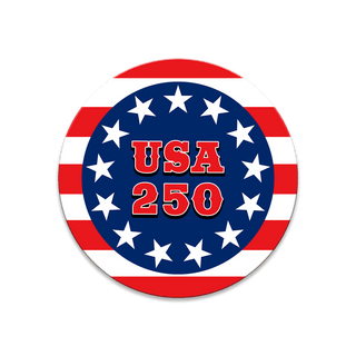 USA 250 Patriotic Anniversary Sign - Souvenirs & Gifts Souvenirs & Gifts Out West Design Wood Magnet (Pack of 12) 3.25" Round
