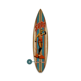 Old School Surfer: Personalized - Souvenirs & Gifts Souvenirs & Gifts Meissenburg Designs Wood Magnet (Pack of 12) 1.45" x 5.9"