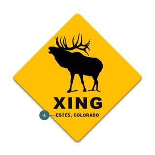 Elk Crossing: Personalized - Souvenirs & Gifts Souvenirs & Gifts Meissenburg Designs Wood Magnet (Pack of 12) 2.75" x 2.75"