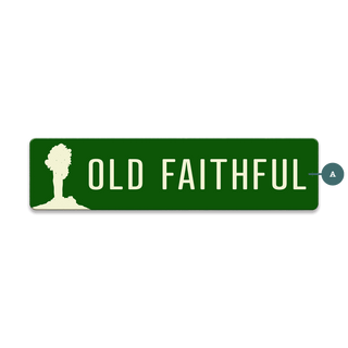 [DN] MAG OLD FAITHFUL GREEN WOOD Souvenirs & Gifts Out West Design Wood Magnet (Pack of 12) 5.75" x 1.45"