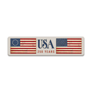 USA 250 Years – Patriotic Anniversary Flag - Souvenirs & Gifts Souvenirs & Gifts Out West Design Wood Magnet (Pack of 12) 5.75" x 1.45"