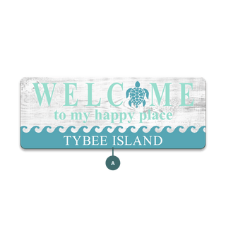 Welcome to My Happy Place: Personalized - Souvenirs & Gifts Souvenirs & Gifts Joanne Murphy Wood Magnet (Pack of 12) 4.5" x 1.75"