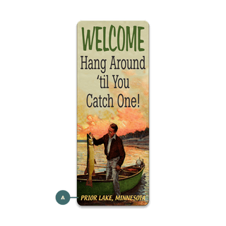 Hang Around Fisherman: Muskie - Souvenirs & Gifts Souvenirs & Gifts Meissenburg Designs Wood Magnet (Pack of 12) 1.75" x 4.5"