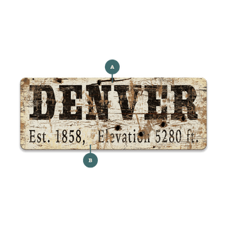 Denver Established & Elevation - Souvenirs & Gifts Souvenirs & Gifts Out West Design Wood Magnet (Pack of 12) 4.5" x 1.75"