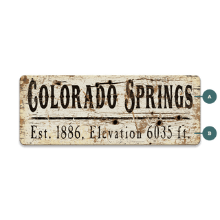 Colorado Springs Established & Elevation: Personalized - Souvenirs & Gifts Souvenirs & Gifts Out West Design Wood Magnet (Pack of 12) 4.5" x 1.75"