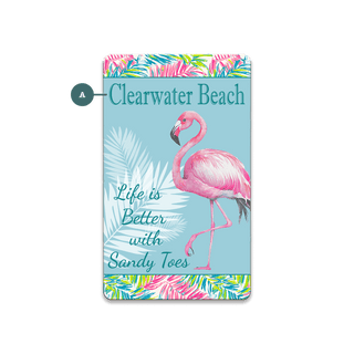 Sandy Toes Tropical Flamingo: Personalized - Souvenirs & Gifts Souvenirs & Gifts Joanne Murphy Wood Magnet (Pack of 12) 2.25" x 3.75"