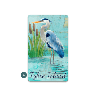Blue Heron in the Reeds: Personalized - Souvenirs & Gifts Souvenirs & Gifts Joanne Murphy Wood Magnet (Pack of 12) 2.25" x 3.75"