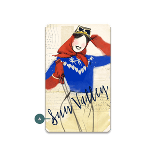 Winter Fashion Postcard: Blue Sweater & Goggles: Personalized - Souvenirs & Gifts Souvenirs & Gifts Meissenburg Designs