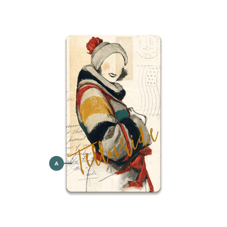 Winter Fashion Postcard: Color Block Coat: Personalized - Souvenirs & Gifts Souvenirs & Gifts Meissenburg Designs