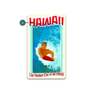 Surf Poster: Like Nowhere Else: Personalized - Souvenirs & Gifts Souvenirs & Gifts Meissenburg Designs Wood Magnet (Pack of 12) 2.25" x 3.75"