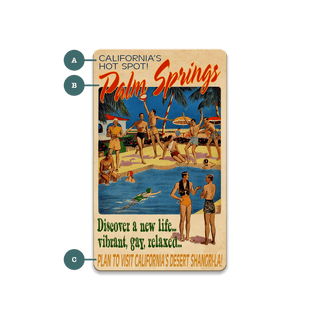 Poolside in Palm Springs - Souvenirs & Gifts Souvenirs & Gifts Meissenburg Designs Wood Magnet (Pack of 12) 2.25" x 3.75"