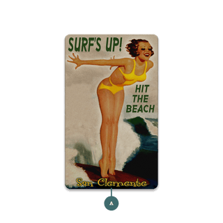Surf Poster: Surf's Up: Personalized - Souvenirs & Gifts Souvenirs & Gifts Meissenburg Designs Wood Magnet (Pack of 12) 2.25" x 3.75"