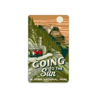 Going to the Sun Glacier National Park - Souvenirs & Gifts Souvenirs & Gifts Out West Design Wood Magnet (Pack of 12) 2.25" x 3.75"