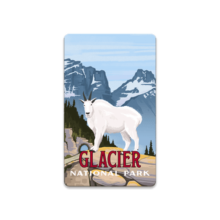 Mountain Goat at Glacier National Park - Souvenirs & Gifts Souvenirs & Gifts Out West Design Wood Magnet (Pack of 12) 2.25" x 3.75"