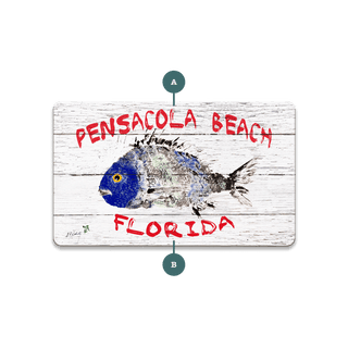 Pensacola Porgy - Souvenirs & Gifts Souvenirs & Gifts FishAye Trading Company Wood Magnet (Pack of 12) 3.75" x 2.25"