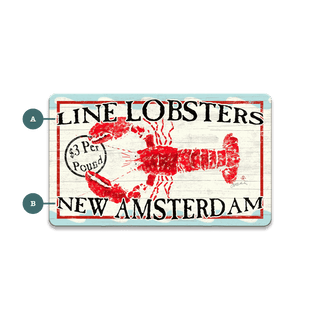 Line Lobsters - Souvenirs & Gifts Souvenirs & Gifts FishAye Trading Company Wood Magnet (Pack of 12) 3.75" x 2.25"
